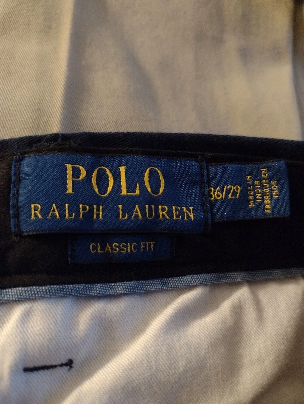 Polo Ralph Lauren Chino Pants Mens 36x29 Navy  Classic Fit Cotton Twill Career